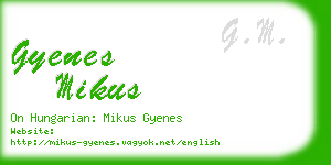 gyenes mikus business card